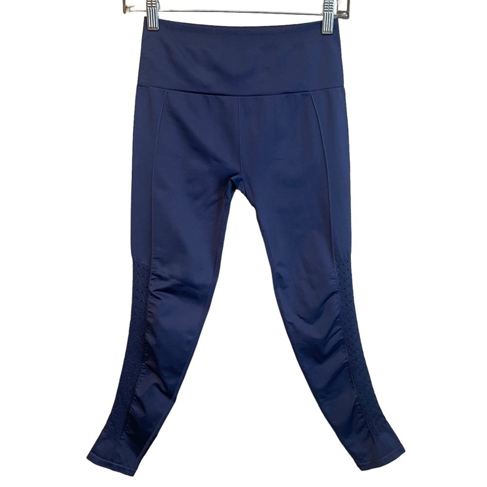 Fabletics Sync High Waisted Perforated 7/8 Navy Blue Leggings